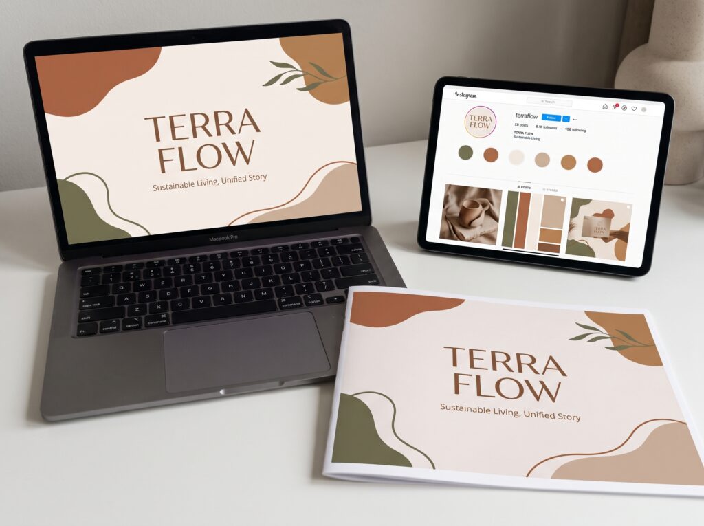 Consistent brand story applied across website, print and social platforms